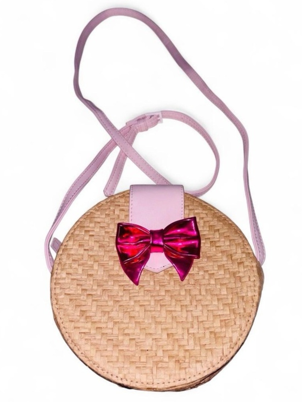 JUICY COUTURE Straw Woven Round Crossbody Purse